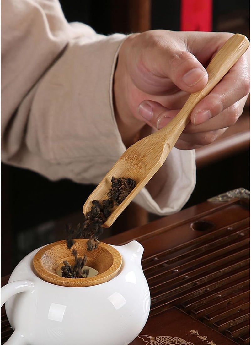 ZYAMY 3PCS Wooden Loose Tea Scoop Tea Spatula Long Handle Scoop Natural Bamboo Wooden Scoop 7 inches long Used for Scooping Coffee Powder Spices Jam Seasoning Spoons - Image 5